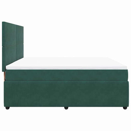 Giroletto a Molle con Materasso Verde Scuro 180x200 cm Velluto - homemem39