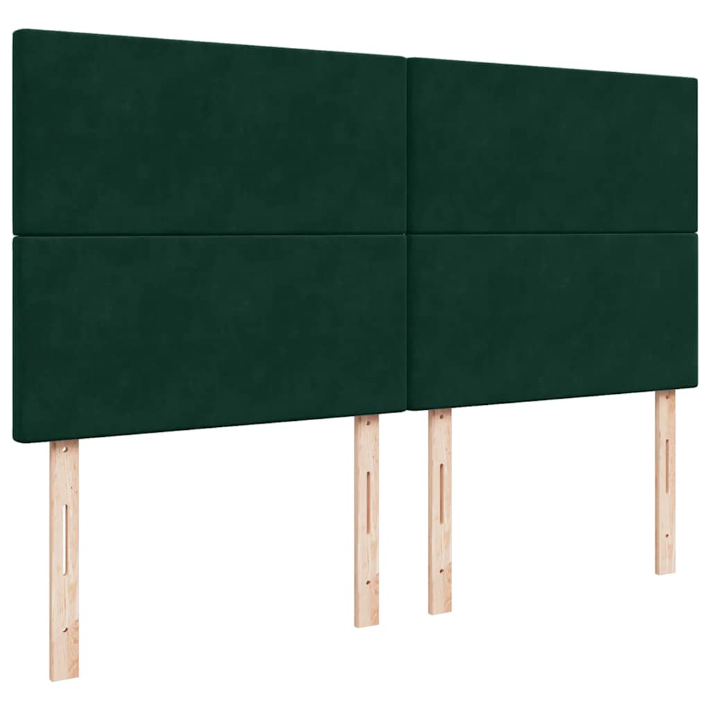 Giroletto a Molle con Materasso Verde Scuro 180x200 cm Velluto