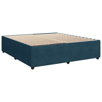 Giroletto a Molle con Materasso Blu 180x200 cm in Velluto