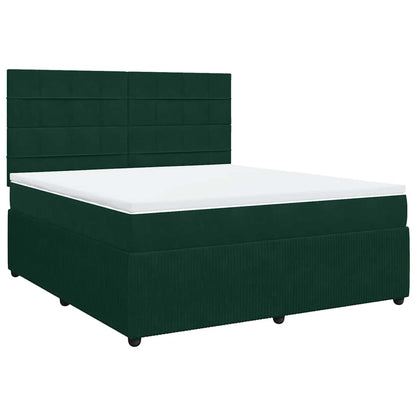 Giroletto a Molle con Materasso Verde Scuro 180x200 cm Velluto | homemem39
