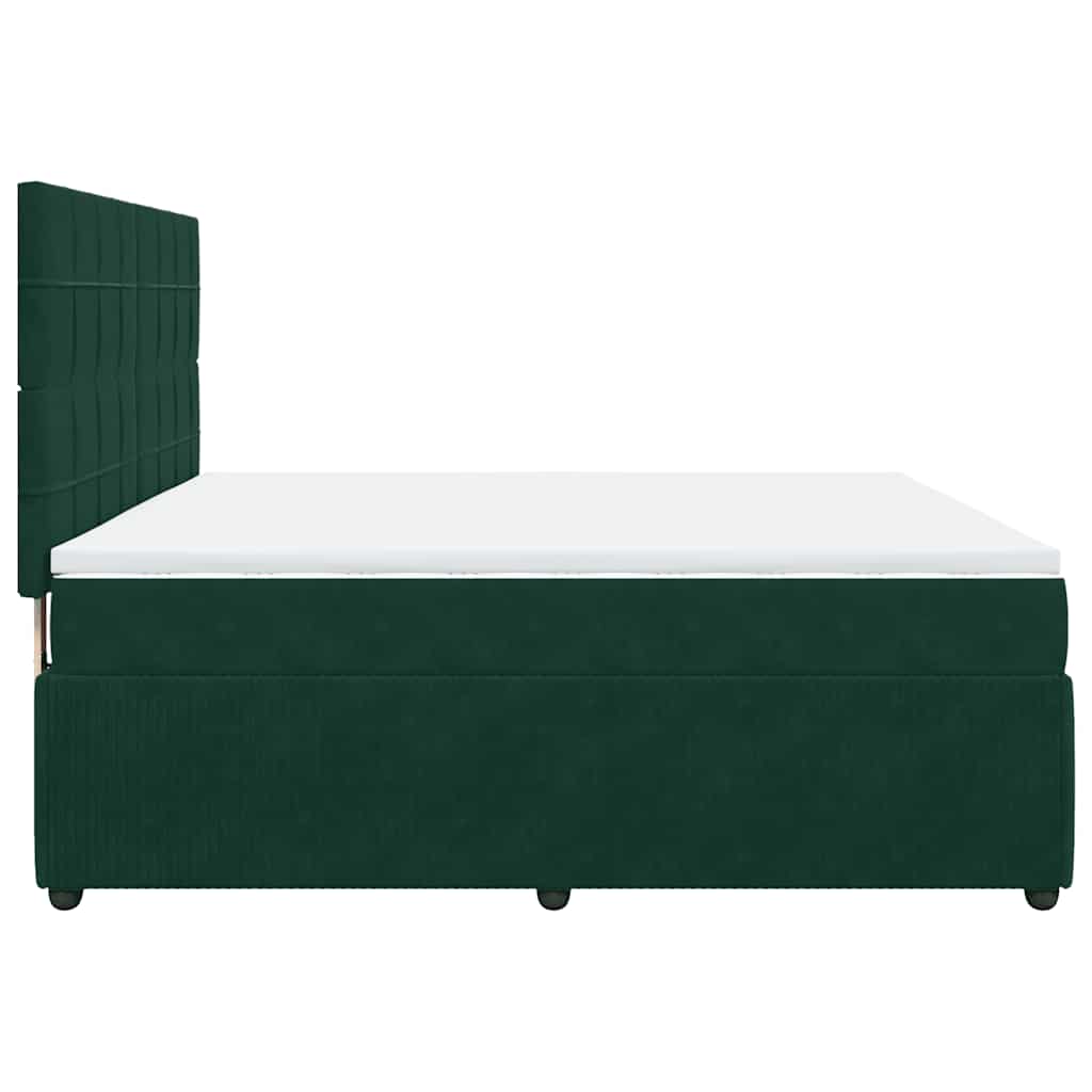 Giroletto a Molle con Materasso Verde Scuro 180x200 cm Velluto | homemem39