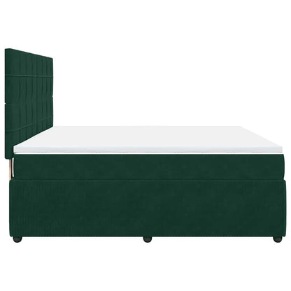 Giroletto a Molle con Materasso Verde Scuro 180x200 cm Velluto | homemem39