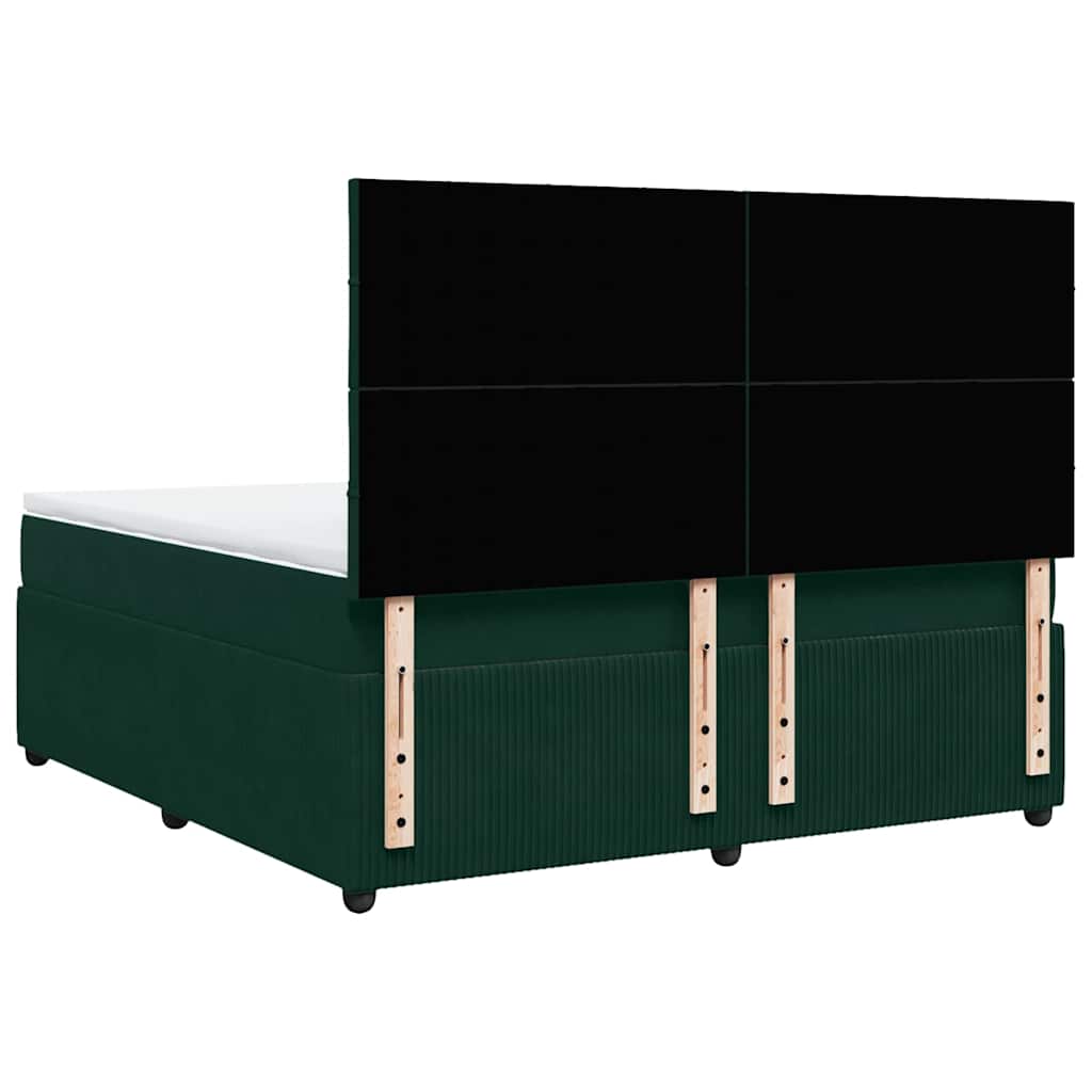 Giroletto a Molle con Materasso Verde Scuro 180x200 cm Velluto | homemem39
