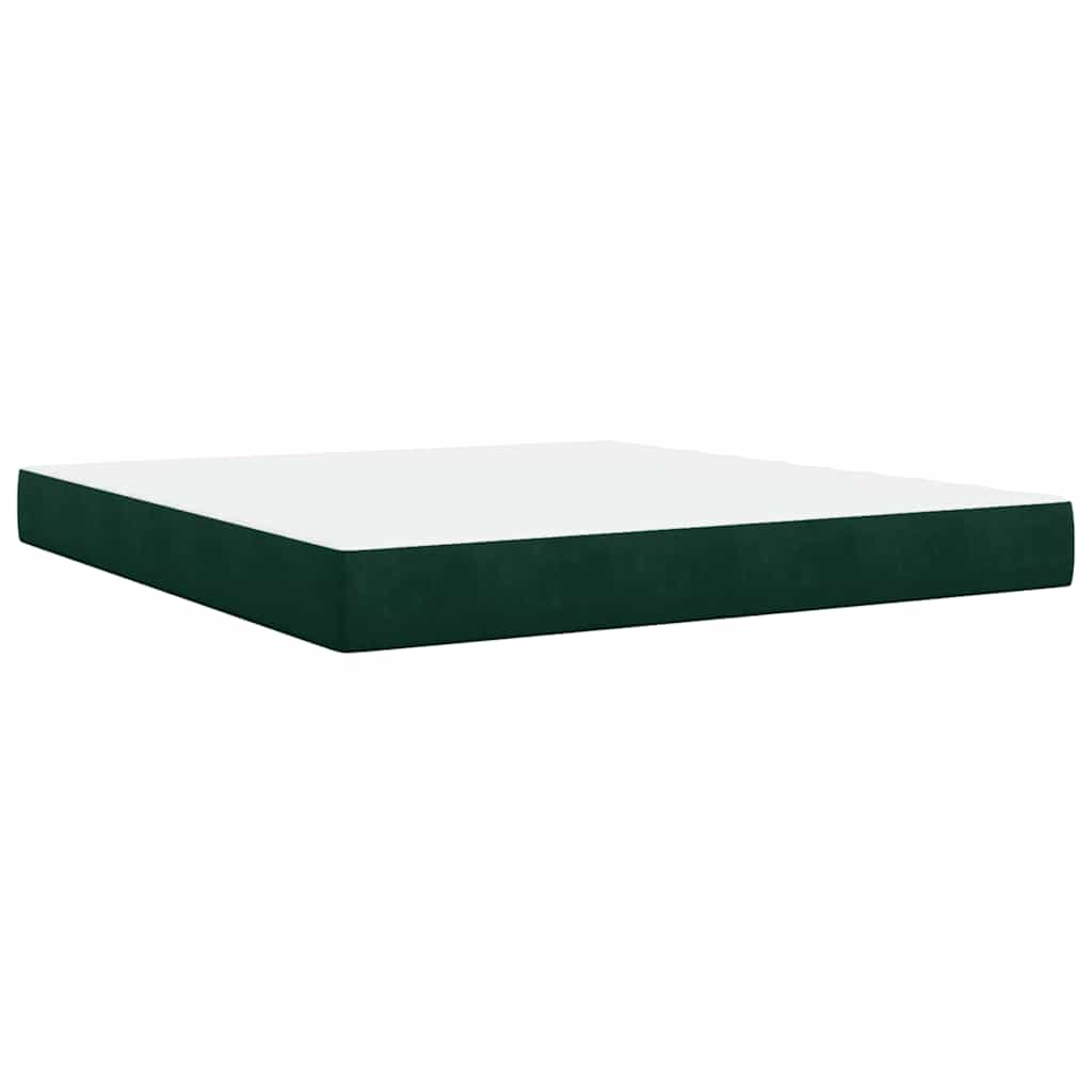 Giroletto a Molle con Materasso Verde Scuro 180x200 cm Velluto | homemem39