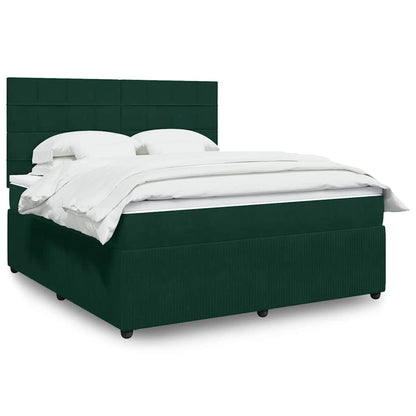 Giroletto a Molle con Materasso Verde Scuro 180x200 cm Velluto | homemem39