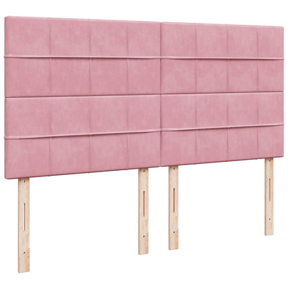 Giroletto a Molle con Materasso Rosa 180x200 cm in Velluto