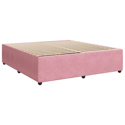 Giroletto a Molle con Materasso Rosa 180x200 cm in Velluto