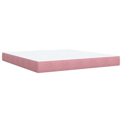 Giroletto a Molle con Materasso Rosa 180x200 cm in Velluto