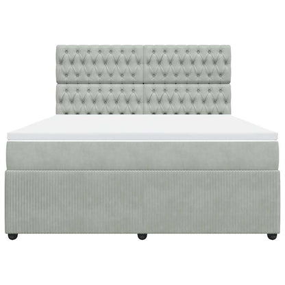 Giroletto a Molle con Materasso Grigio Chiaro 180x200cm Velluto - homemem39