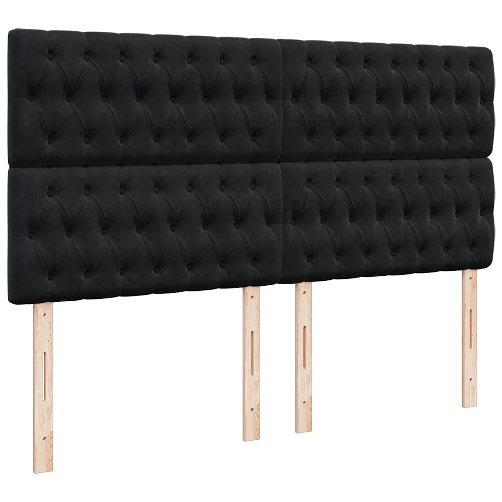 Giroletto a Molle con Materasso Nero 180x200 cm in Velluto