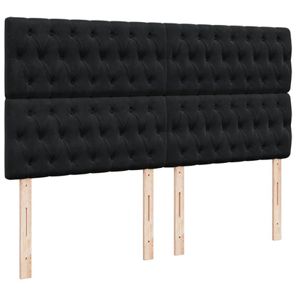 Giroletto a Molle con Materasso Nero 180x200 cm in Velluto