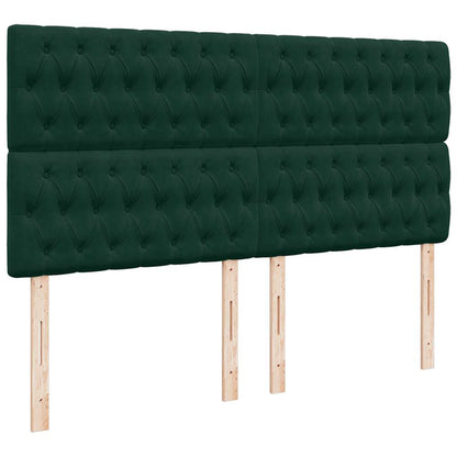 Giroletto a Molle con Materasso Verde Scuro 180x200 cm Velluto