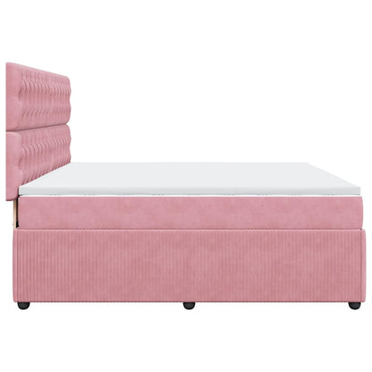 Giroletto a Molle con Materasso Rosa 180x200 cm in Velluto | homemem39