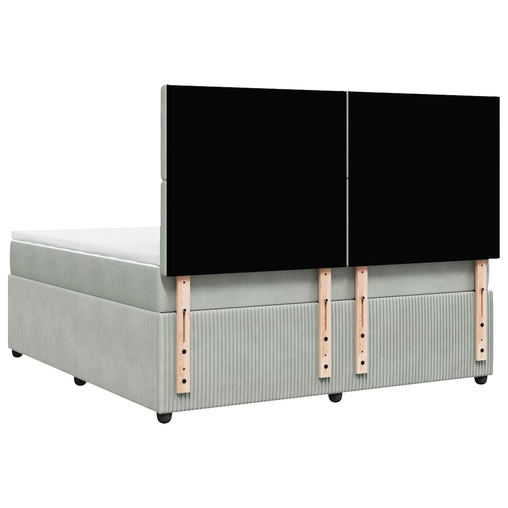 Giroletto a Molle con Materasso Grigio Chiaro 180x200cm Velluto - homemem39