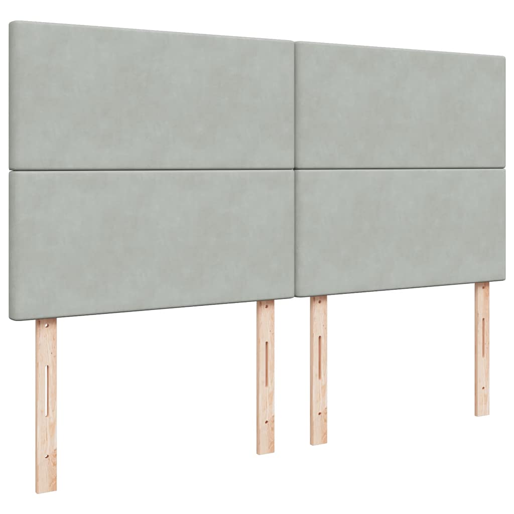 Giroletto a Molle con Materasso Grigio Chiaro 200x200cm Velluto