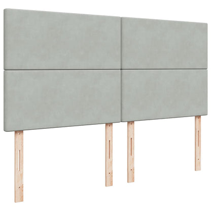 Giroletto a Molle con Materasso Grigio Chiaro 200x200cm Velluto