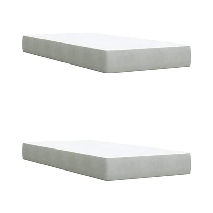 Giroletto a Molle con Materasso Grigio Chiaro 200x200cm Velluto