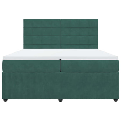 Giroletto a Molle con Materasso Verde Scuro 200x200 cm Velluto - homemem39