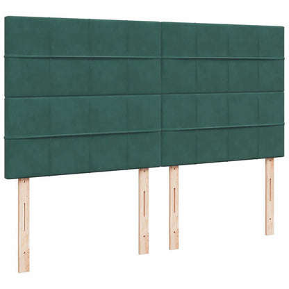 Giroletto a Molle con Materasso Verde Scuro 200x200 cm Velluto - homemem39
