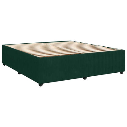 Giroletto a Molle con Materasso Verde Scuro 200x200 cm Velluto