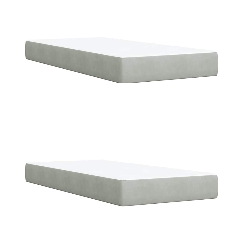 Giroletto a Molle con Materasso Grigio Chiaro 200x200cm Velluto