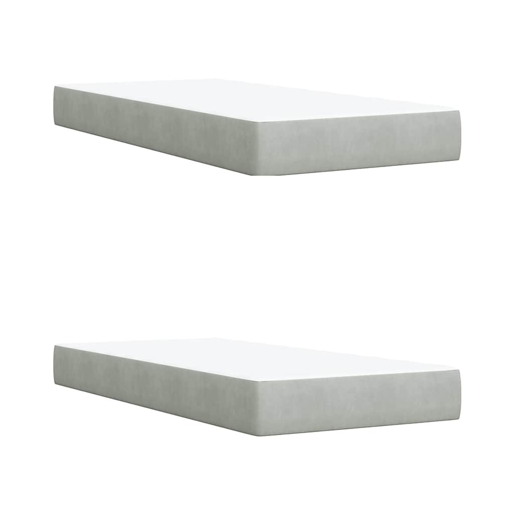 Giroletto a Molle con Materasso Grigio Chiaro 200x200cm Velluto