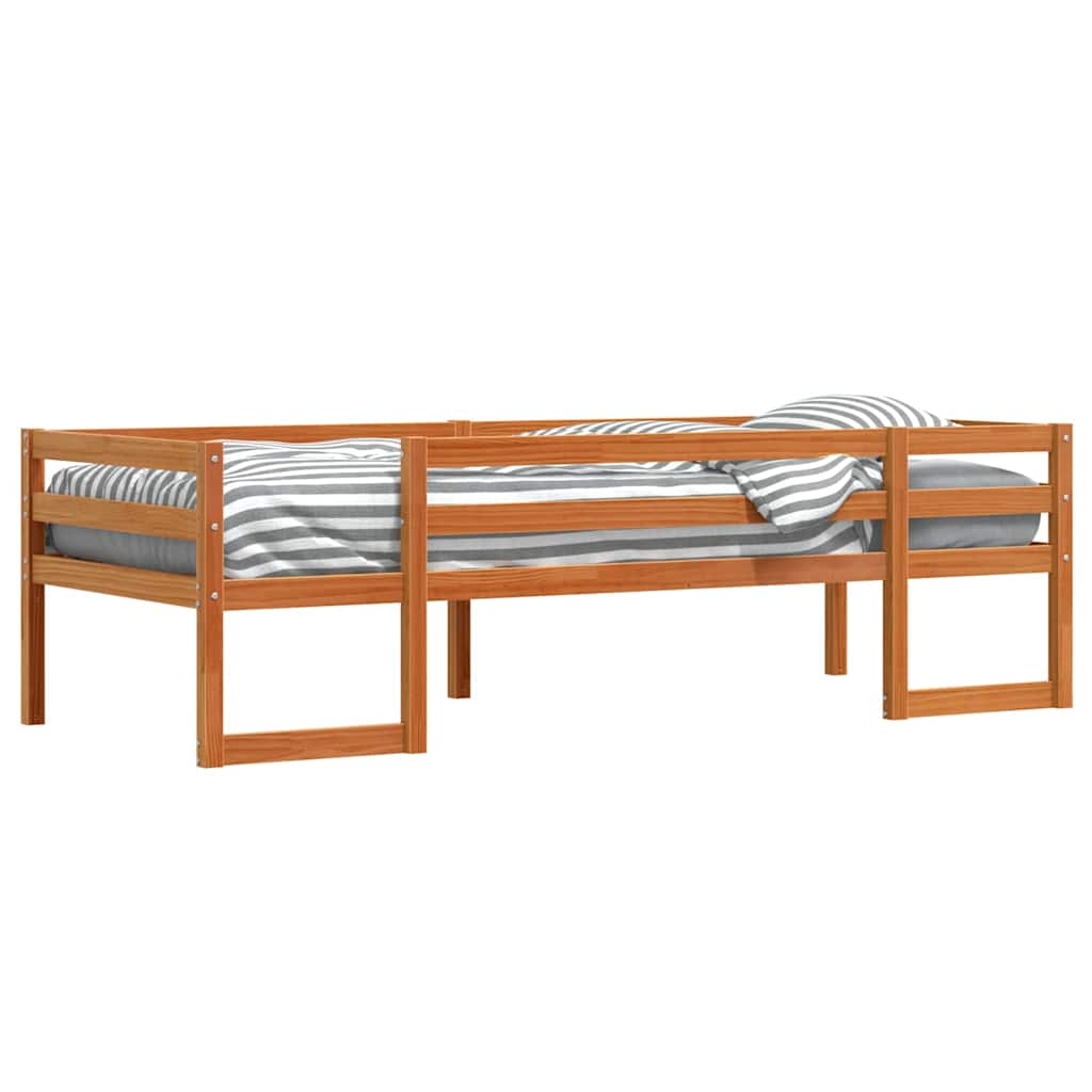 Giroletto per Bambini Marrone Cera 80x200cm Legno Massello Pino | homemem39