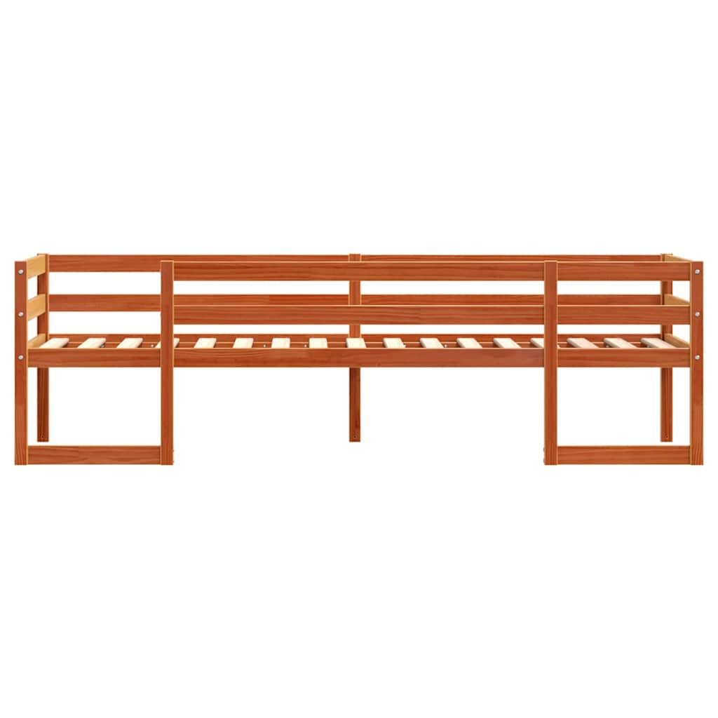 Giroletto per Bambini Marrone Cera 80x200cm Legno Massello Pino | homemem39