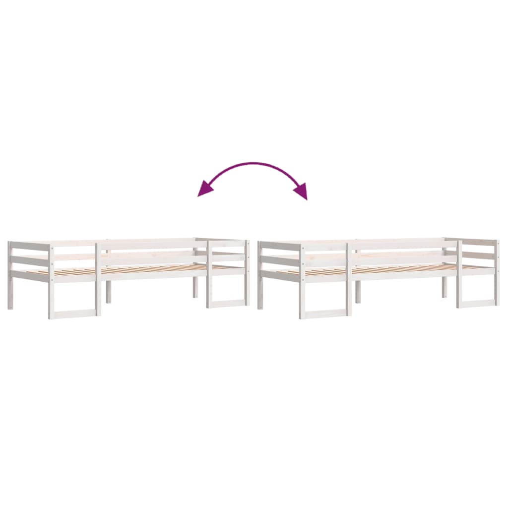 Giroletto per Bambini Bianco 90x200cm in Legno Massello di Pino | homemem39