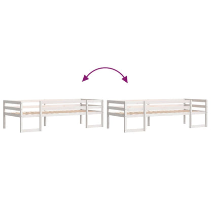 Giroletto per Bambini Bianco 90x200cm in Legno Massello di Pino | homemem39