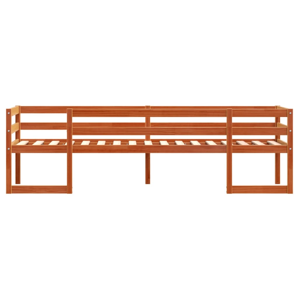 Giroletto per Bambini Marrone Cera 90x200cm Legno Massello Pino - homemem39