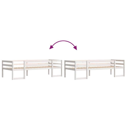 Giroletto per Bambini Bianco 75x190cm in Legno Massello di Pino | homemem39
