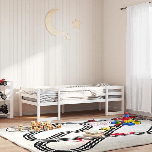 Giroletto per Bambini Bianco 75x190cm in Legno Massello di Pino - homemem39