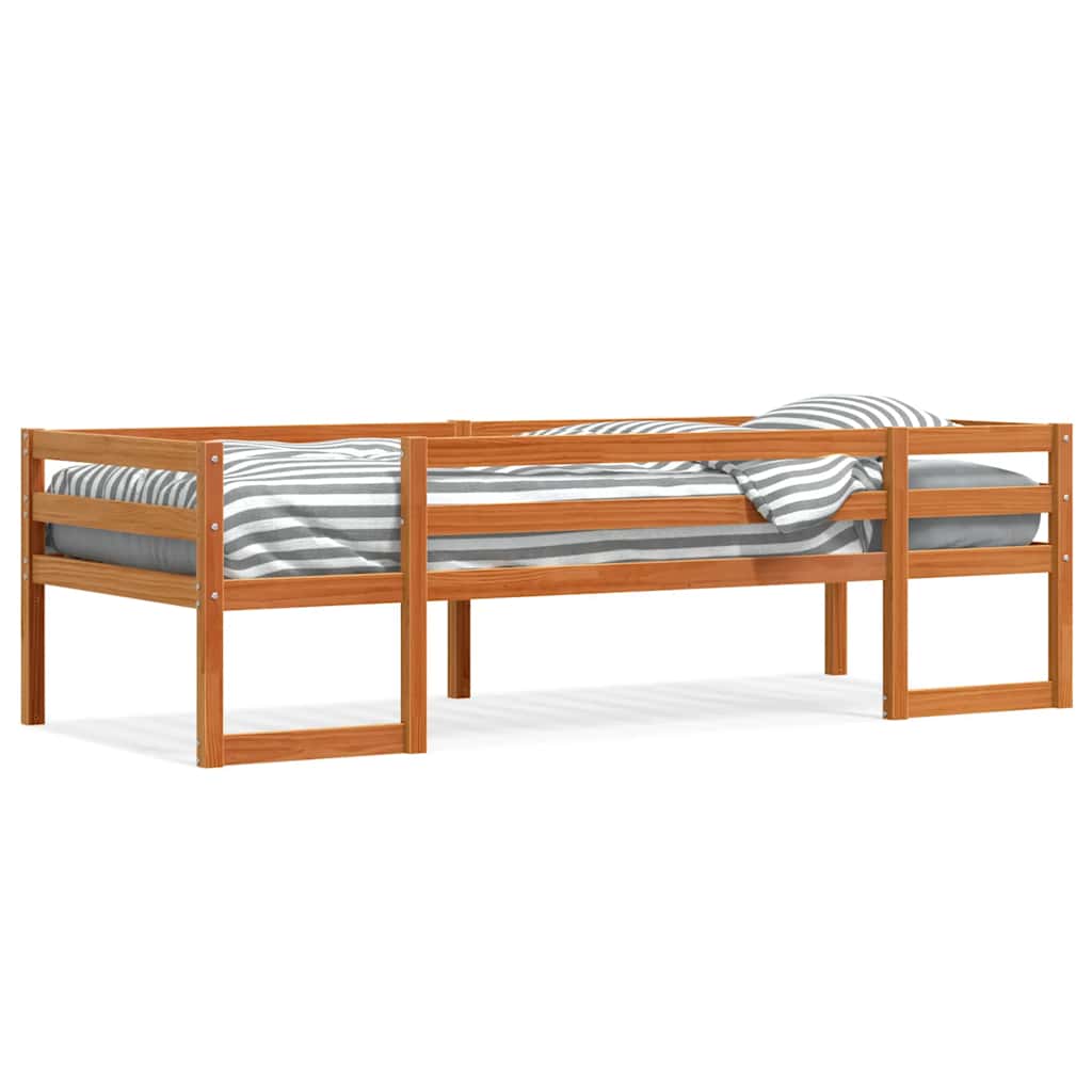 Giroletto Bambini Marrone Cera 75x190 cm Legno Massello di Pino - homemem39