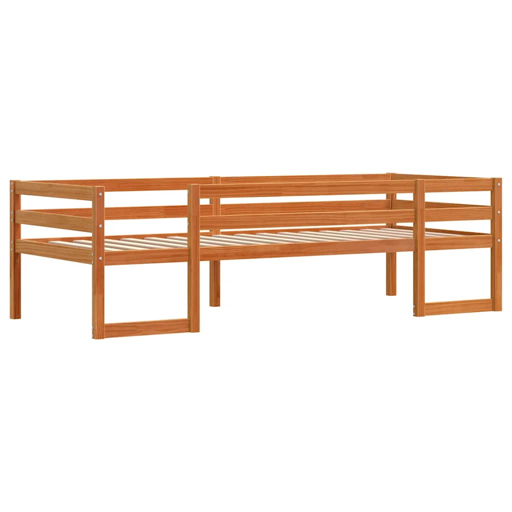 Giroletto Bambini Marrone Cera 75x190 cm Legno Massello di Pino - homemem39