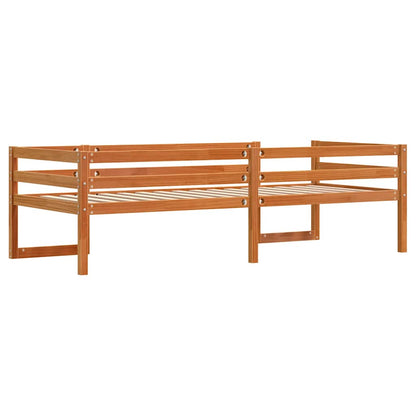 Giroletto Bambini Marrone Cera 75x190 cm Legno Massello di Pino | homemem39