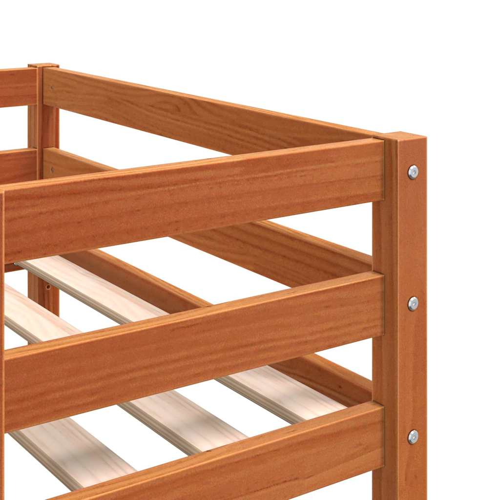 Giroletto Bambini Marrone Cera 75x190 cm Legno Massello di Pino - homemem39