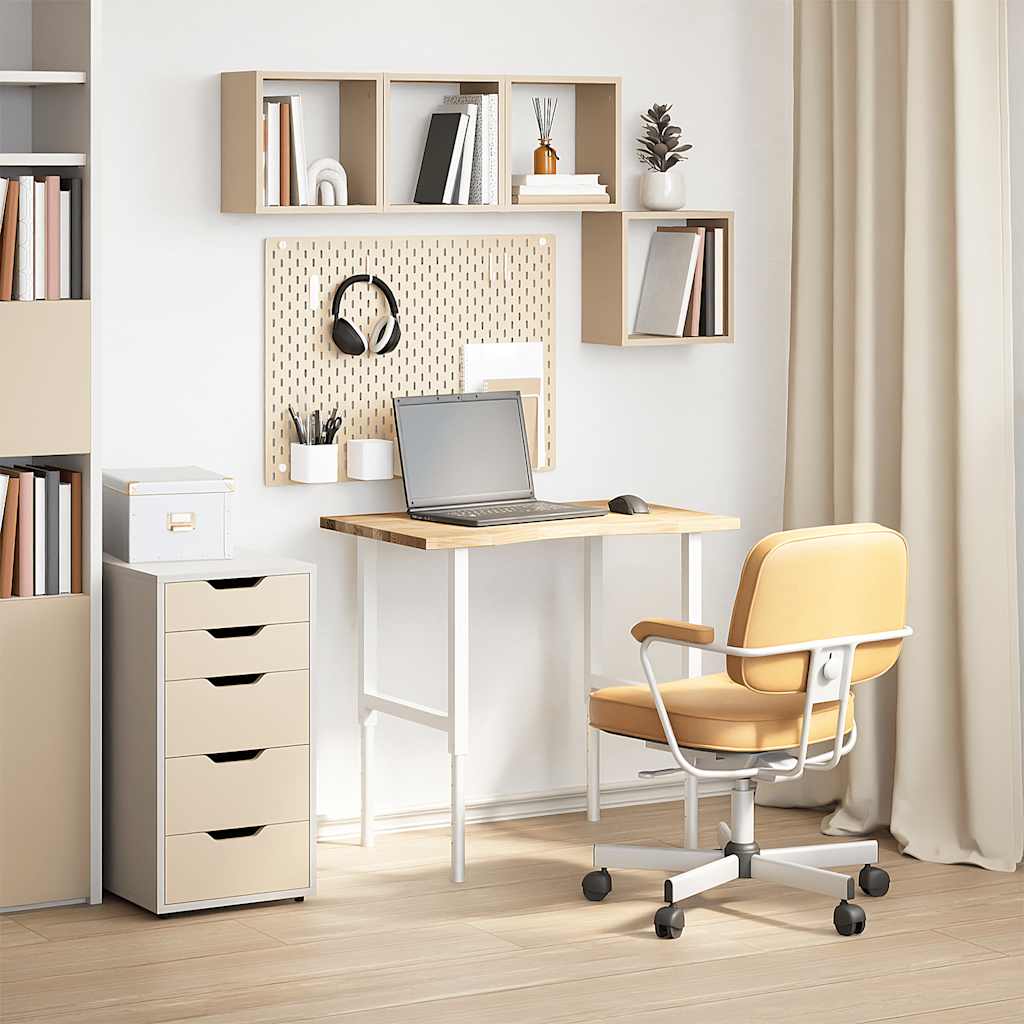 Piano Scrivania 80x50x2,5 cm Rovere Massello Non Trattato