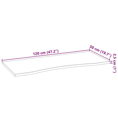 Piano Scrivania Marrone Chiaro 120x50x2,5 cm in Rovere Massello | homemem39