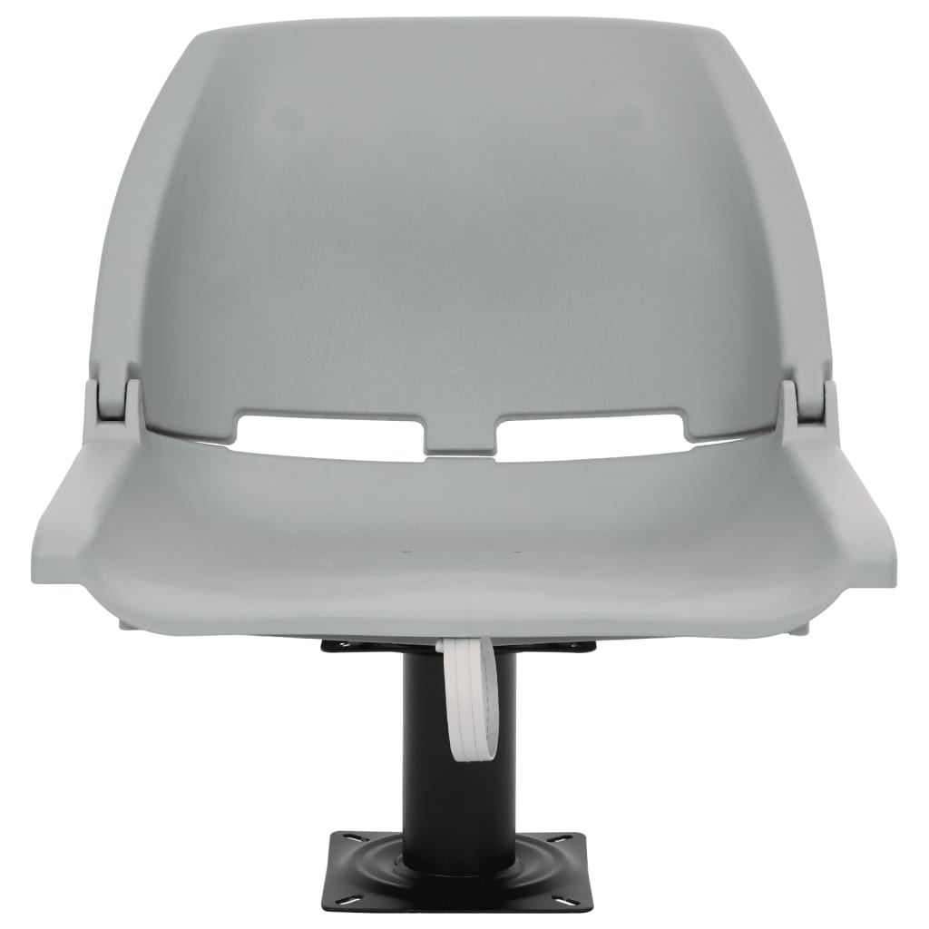 Set Sedile Barca Pieghevole 2pz Senza Cuscino Grigio 48x51x41cm