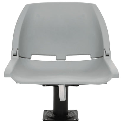 Set Sedile Barca Pieghevole 2pz Senza Cuscino Grigio 48x51x41cm