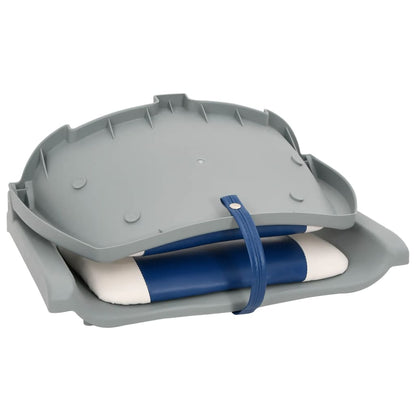 Set Sedile per Barca Pieghevole 4 pz Blu e Bianco 48x51x41 cm