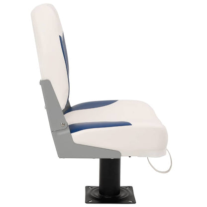 Sedile pieghevole per barca 1 set Blu e Bianco 41x36x48 cm