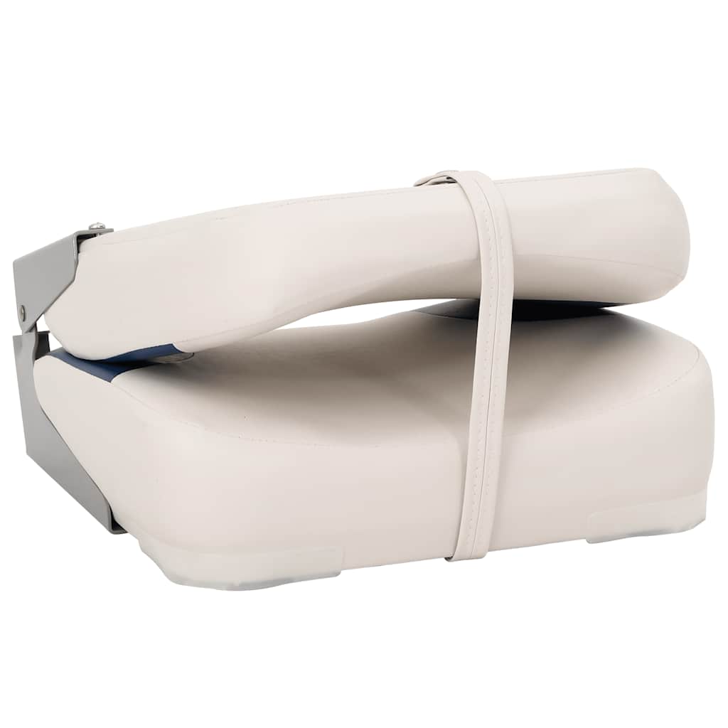 Sedile pieghevole per barca 1 set Blu e Bianco 41x36x48 cm | homemem39