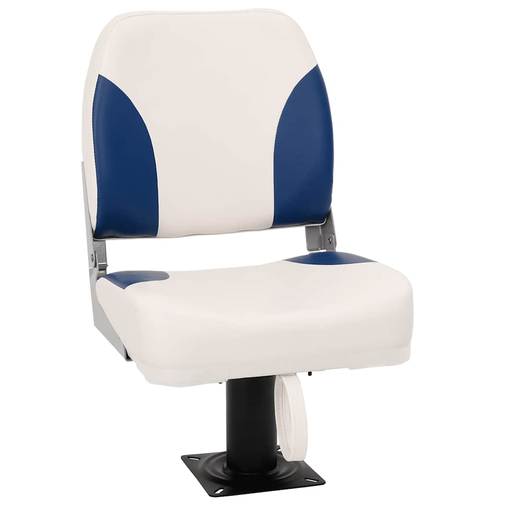 Set di 2 Sedili Pieghevoli per Barca Blu e Bianco 41x36x48 cm