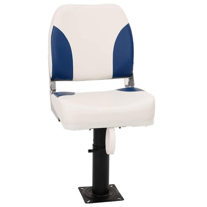 Set di 2 Sedili Pieghevoli per Barca Blu e Bianco 41x36x48 cm