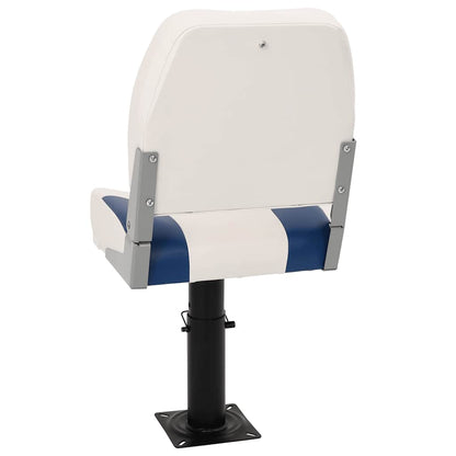 Set di 2 Sedili Pieghevoli per Barca Blu e Bianco 41x36x48 cm | homemem39