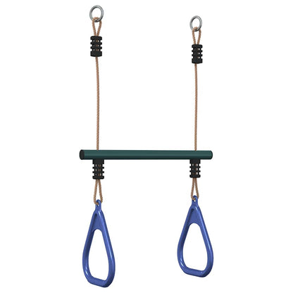 Barra Trapezio con Anelli per Bambini Blu e Verde in Acciaio | homemem39