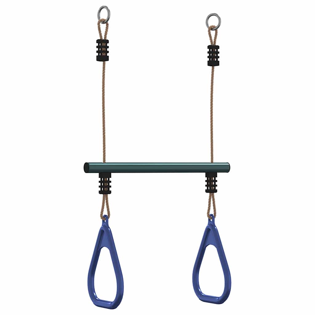 Barra Trapezio con Anelli per Bambini Blu e Verde in Acciaio | homemem39