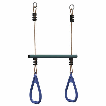 Barra Trapezio con Anelli per Bambini Blu e Verde in Acciaio | homemem39